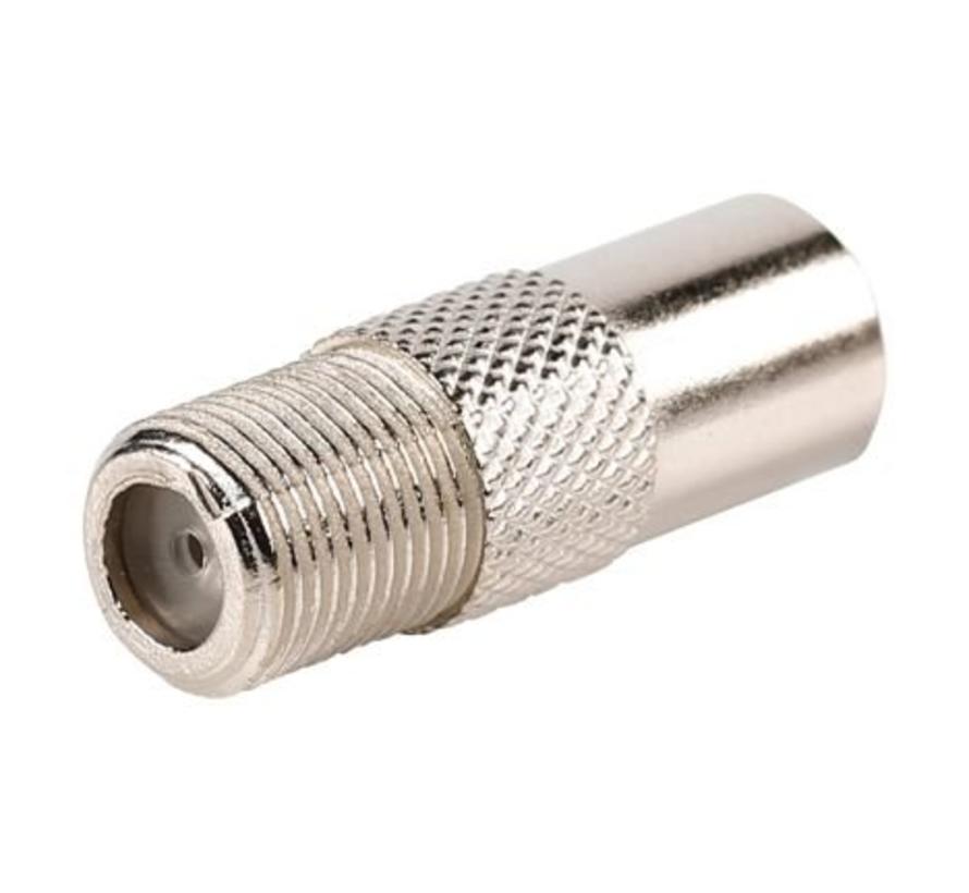 verloop F-connector female naar IEC male