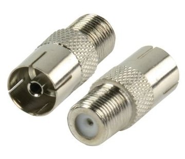 Verloop F-connector female naar IEC female