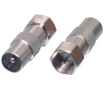 Verloop F-connector male naar IEC male