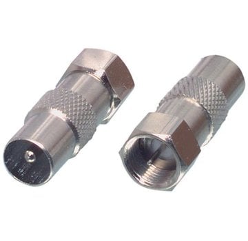 Verloop F-connector male naar IEC male