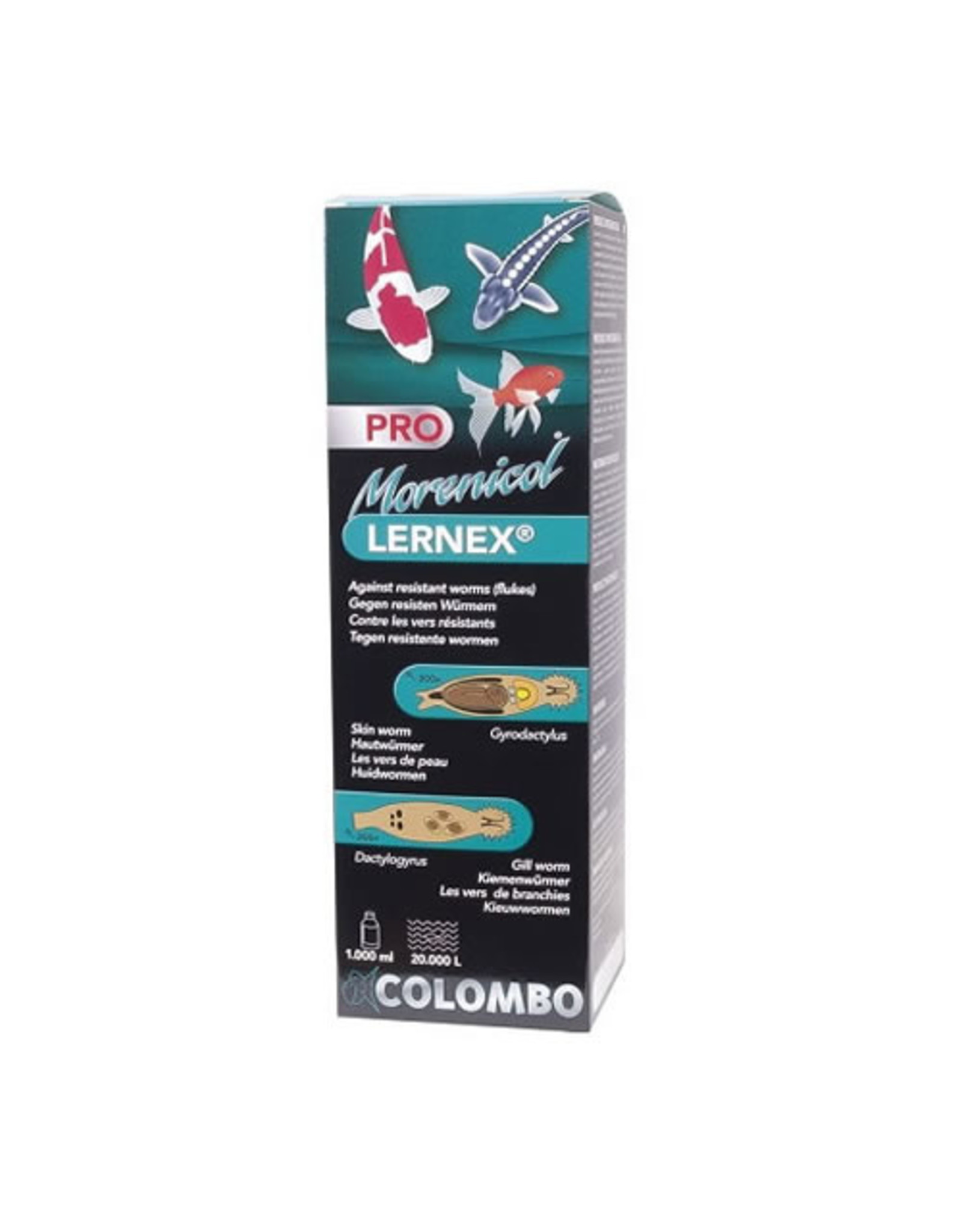 Colombo Morenicol Colombo Morenicol Lernex Pro: The advanced treatment against resistant Skin and Gill flukes for pond fish.