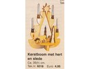 Bouwtekening kerstboom met hert en slede