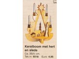 Bouwtekening kerstboom met hert en slede