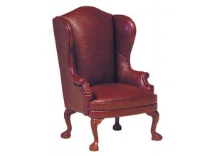 HuaMei Collection Oorstoel, bruin leer