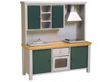 Deluxe Collection Keukenkast met aanrecht, fornuis en oven, grijs/ groen/ eiken