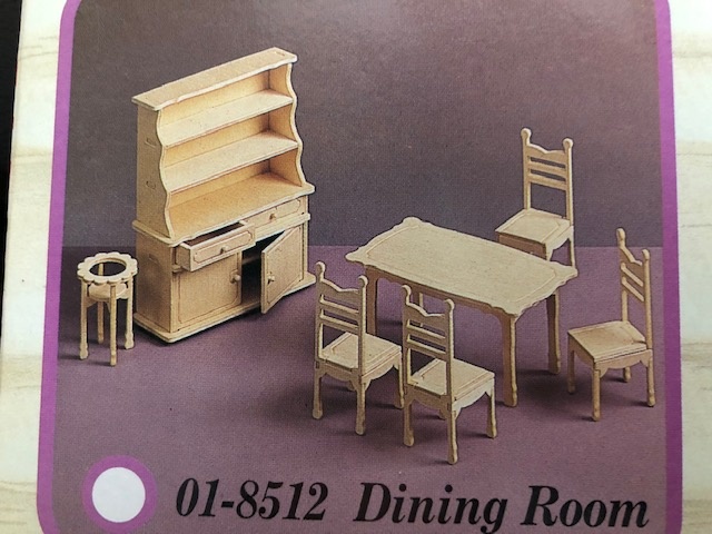 rouw lekkage Waarschuwing Wood Craft Poppenhuis meubeltjes eetkamer - Euromini's