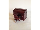 AM004 roltop bureau met draaistoel, mahonie AFM: 13x6x9 cm