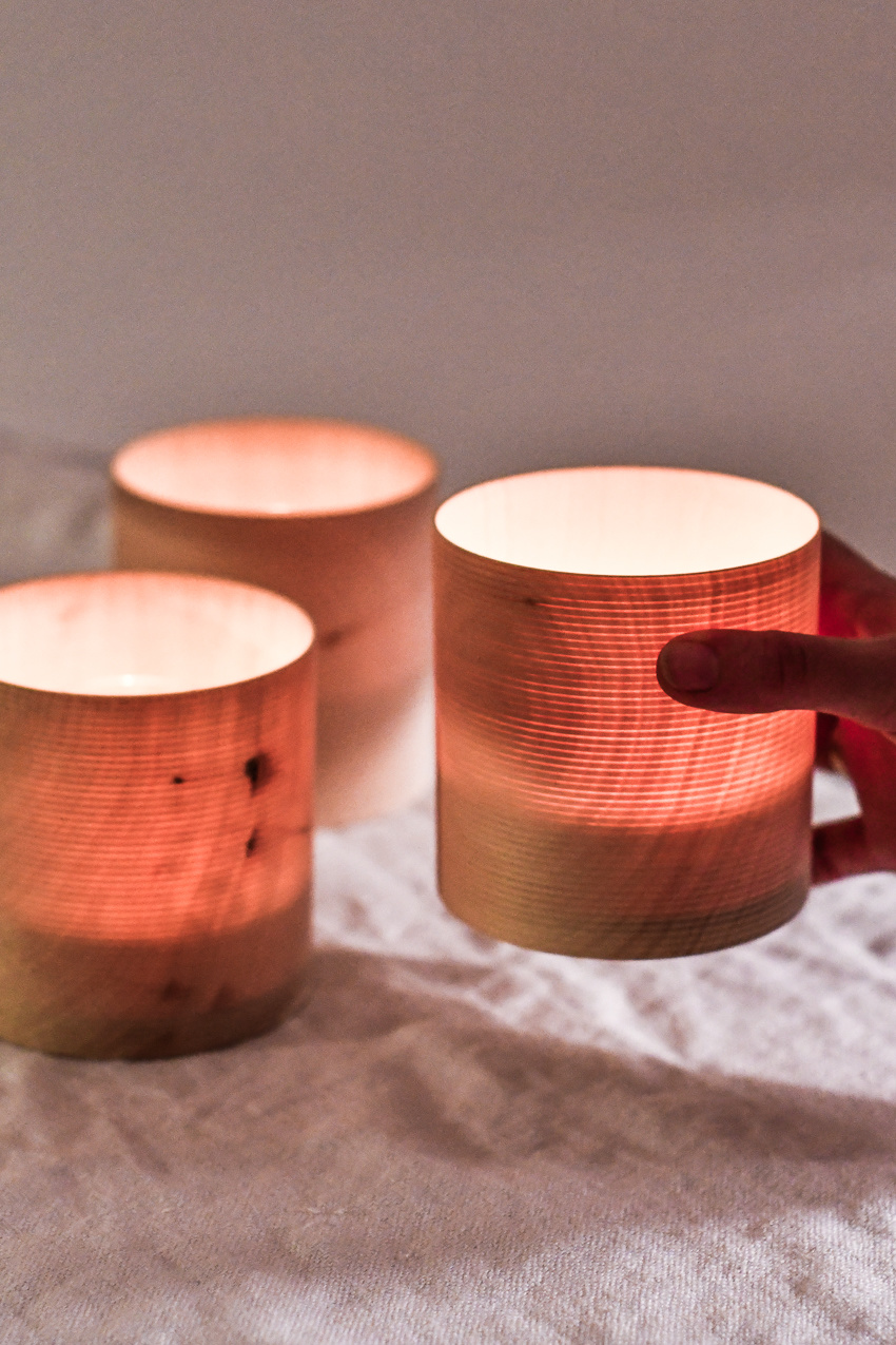 Lichtbecher aus Lindenholz