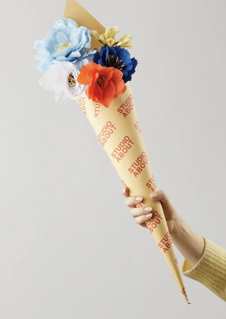 Papierblume MOHN, lila