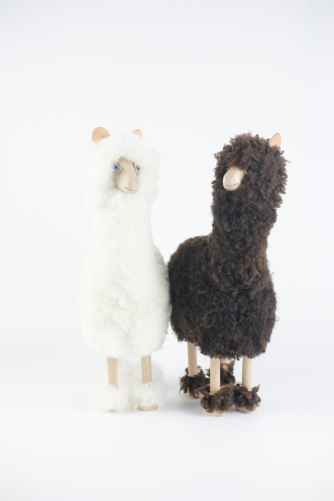Alpaka mit echtem Schaffell