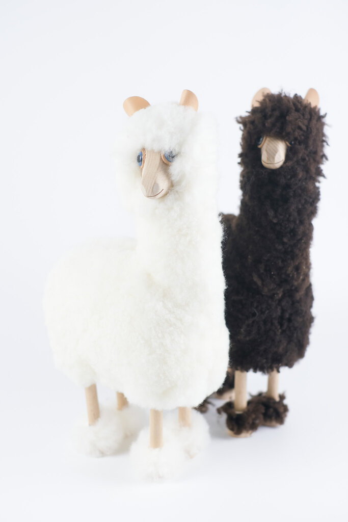Alpaka mit echtem Schaffell