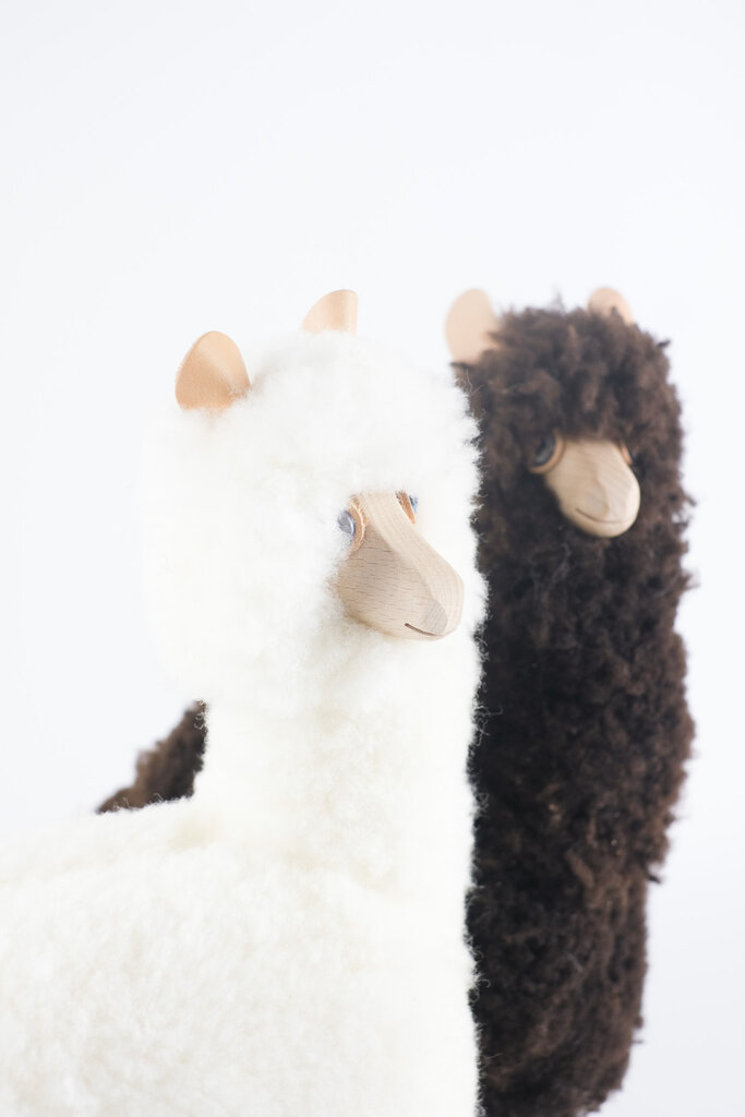 Alpaka mit echtem Schaffell