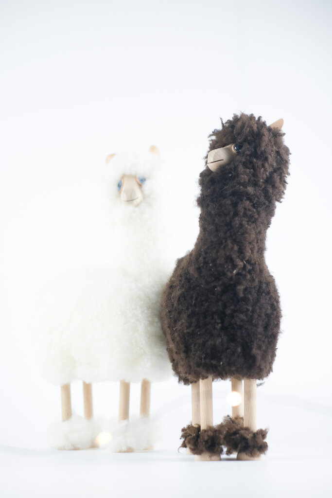 Alpaka mit echtem Schaffell