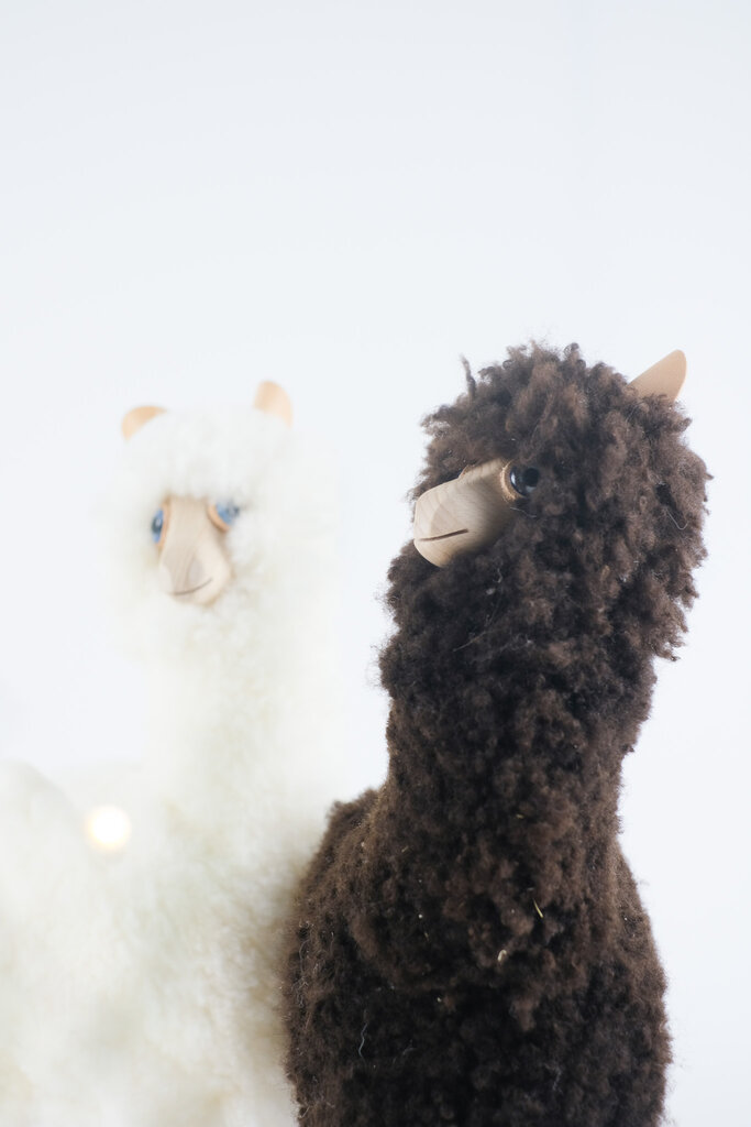 Alpaka mit echtem Schaffell