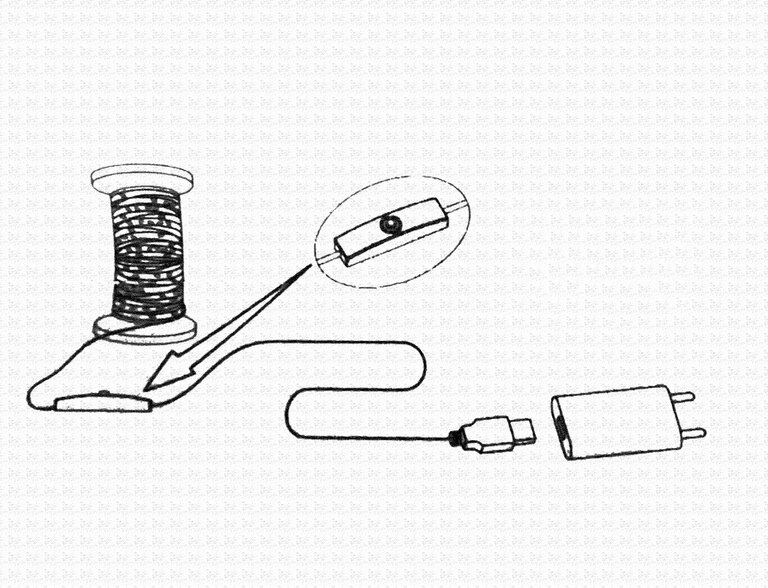 Lichterkette auf der Holzspule