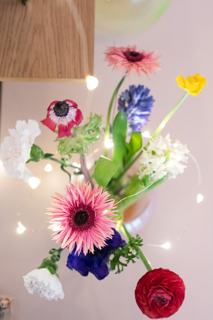 Lichterkette auf der Holzspule