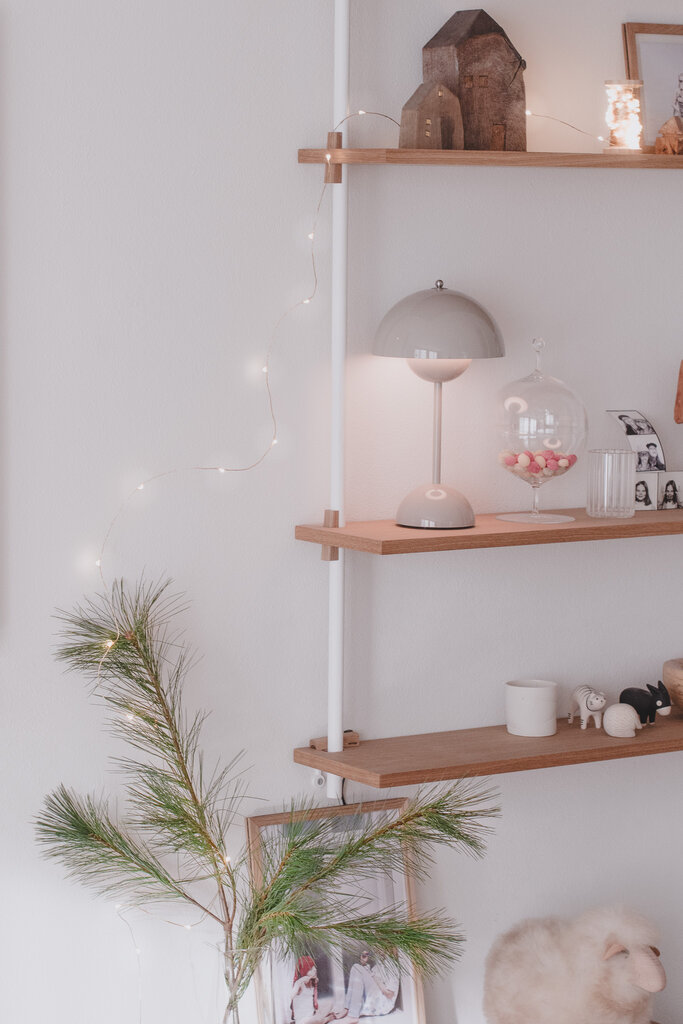 Lichterkette auf der Holzspule