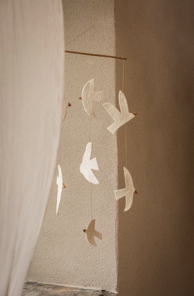 Vogel-Mobile aus Wollfilz