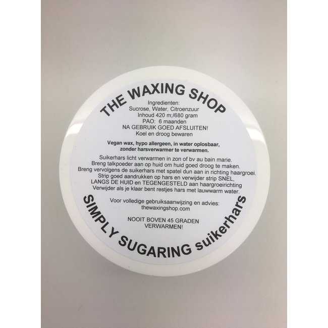 The Waxing Shop Simply Sugaring Suikerhars in plastic pot 420 ml