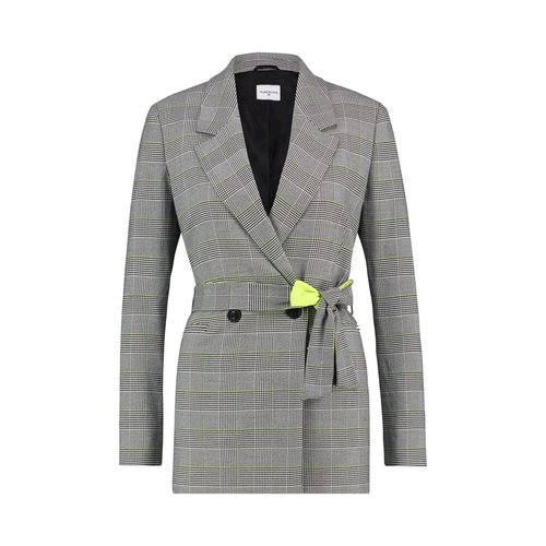 Purewhite Check Print Blazer Grey Purewhite Check Print Blazer Grey