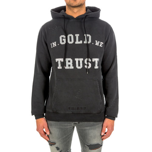 In Gold We Trust Hoodie Washed Fade Logo Black/White In Gold We Trust Hoodie Washed Fade Logo Black/White