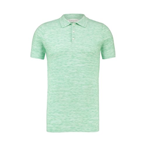Purewhite Purewhite Knitted Melange Polo Purewhite Purewhite Knitted Melange Polo