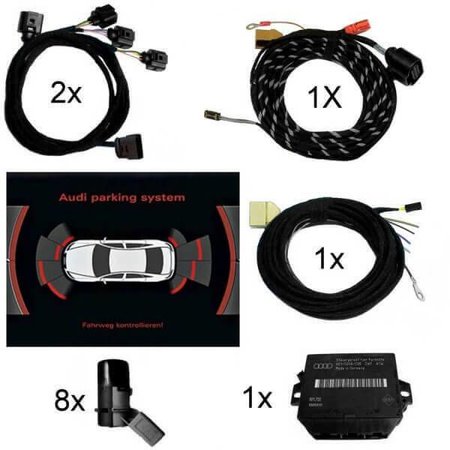 Komplett-Set APS+ plus (optische Anzeige) Front & Heck für Audi A4 8K - ab Mj. 2013 - Radio