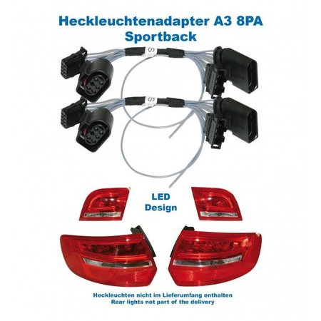 Facelift LED achterlichten - Adapter - Audi A3 Sportback 8PA