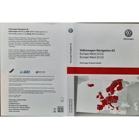 VW Navigation Update 2020, Western Europe V12 3AA051866BE