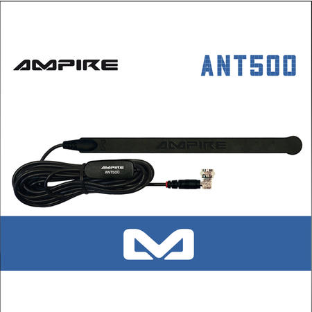 Ampire ANT500 DAB+/DVB-T2 Aktiv-Antenne mit 20dB Verstärkung, F-Stecker