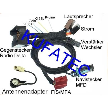 Delta Radio to MFD Navi - Adapter - VW Passat 3BG