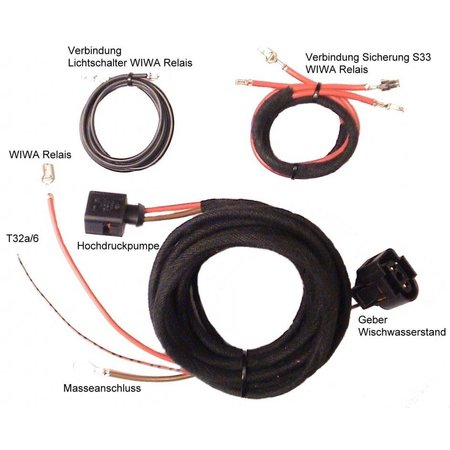 Koplampsproeiers (w / sensoren) - Kabel - VW Passat 3B