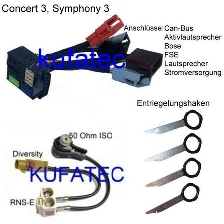 Audi bundel adapter hoofdunit BNS 5.0, Concert 3, Symphony 3