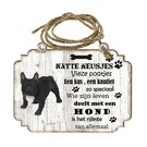 Creatief Art Hondenbordje: Buldog zwart