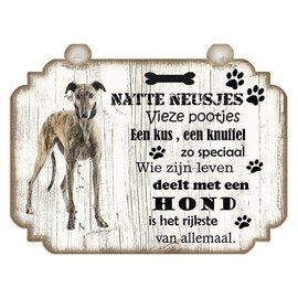 Hondenbordje: Greyhound (donker)