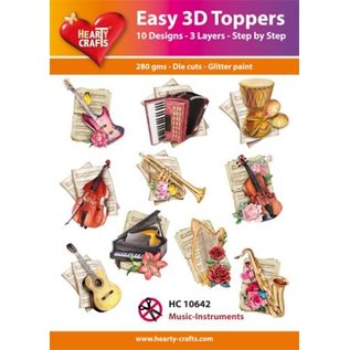 Hearty Crafts Instruments de musique 3D Topper