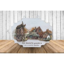 Creatief Art 3D Bordje - Boerderij met molen