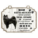 Creatief Art Hondenbordje: Keeshond Zwart