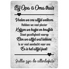 Creatief Art Spreukenbordje: Bij Opa en Oma Thuis! | Houten Tekstbord