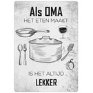 Creatief Art Spreukenbordje: Als Oma Het Eten Maakt, Is Het Altijd Lekker! | Houten Tekstbord