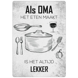 Creatief Art Spreukenbordje: Als Oma Het Eten Maakt, Is Het Altijd Lekker! | Houten Tekstbord