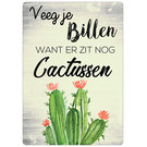 Creatief Art Spreukenbordje: Veeg Je Billen, Want Er Zit Nog Cactussen! | Houten Tekstbord