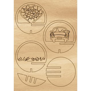 Creatief Art Houten Bal Huwelijk + Bal 80 mm