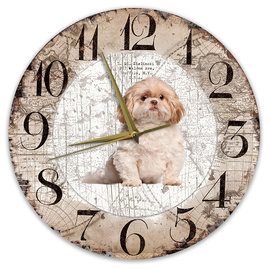 Creatief Art Horloge en bois - Chihuahua Black