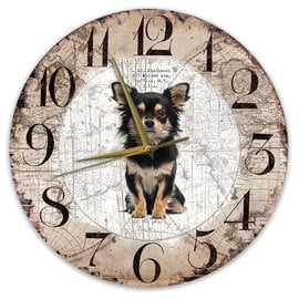 Creatief Art Horloge en bois - Chihuahua Black