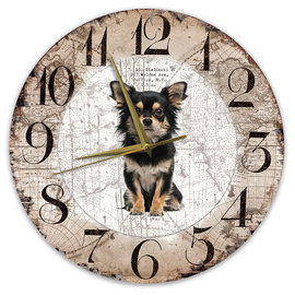 Creatief Art Houten Klok - 30cm - Hond - Chihuahua