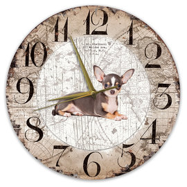 Creatief Art Horloge en bois - Chihuahua Black