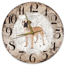 Creatief Art Houten Klok - 30cm - Hond - Boerboel