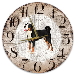 Creatief Art Houten Klok - 30cm - Hond - Appenzeller