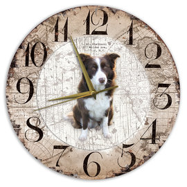 Creatief Art Horloge en bois - Chihuahua Black